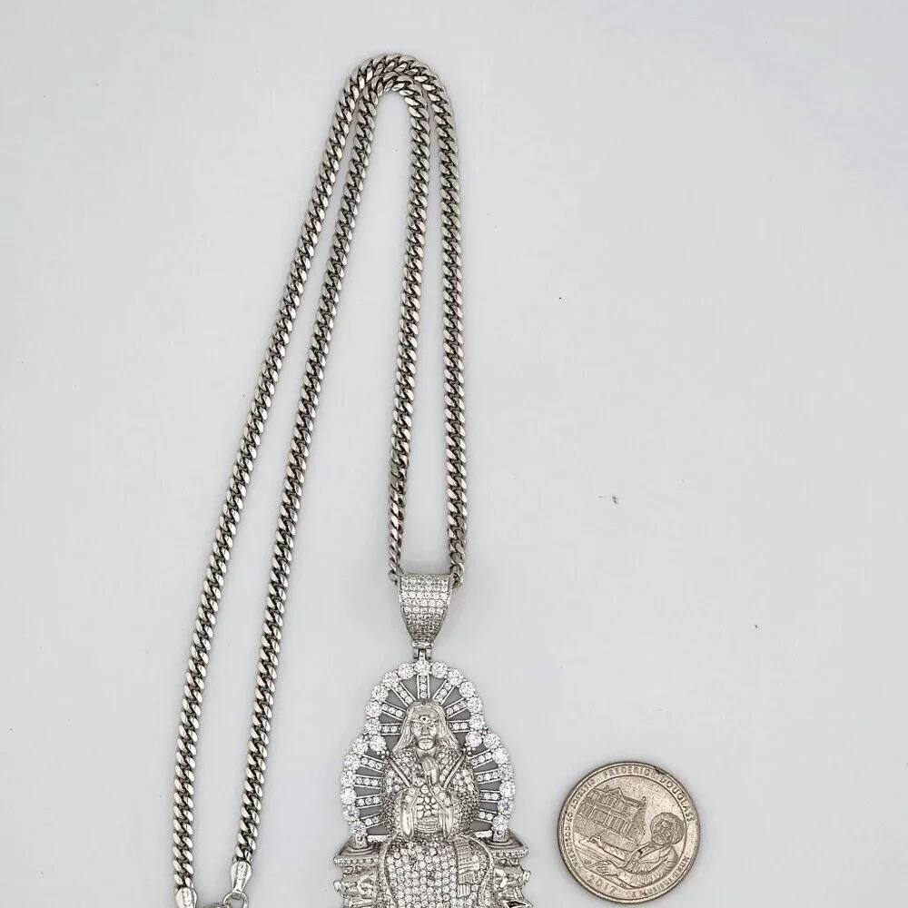 Brand New Sterling Silver 925 Jesus Christ Necklace